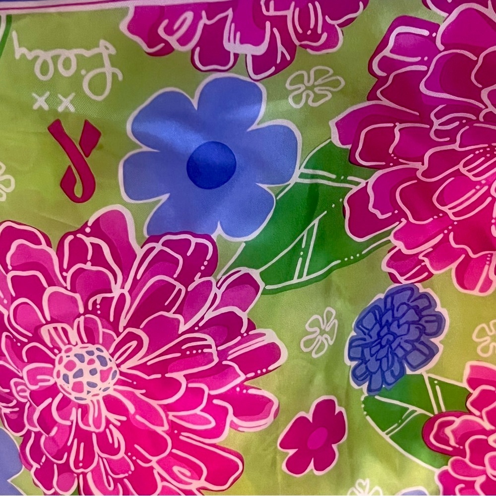 Lily Pulitzer Silk Bright Floral Scarf